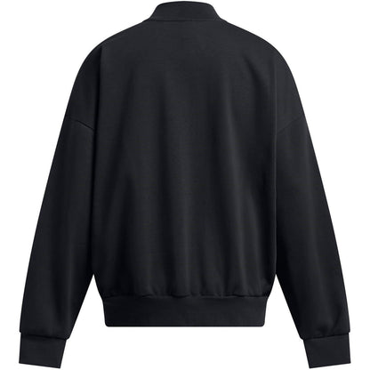 Black - Back - Under Armour Womens-Ladies Fleece Varsity Jacket