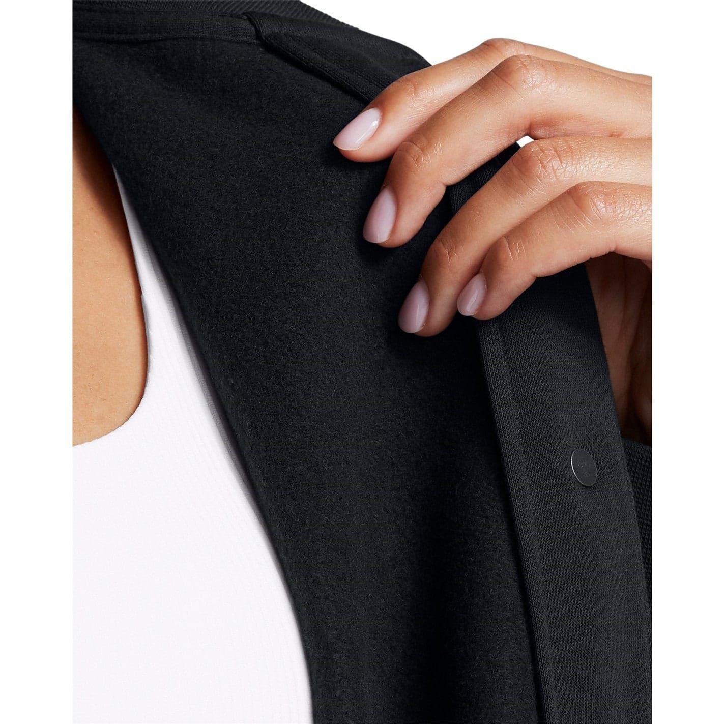 Black - Pack Shot - Under Armour Womens-Ladies Fleece Varsity Jacket