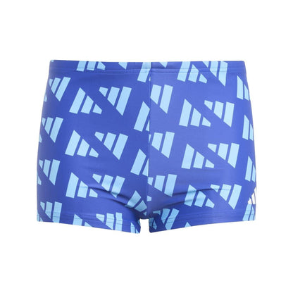 Lucid Blue - Front - Adidas Boys Geometric Swimming Trunks