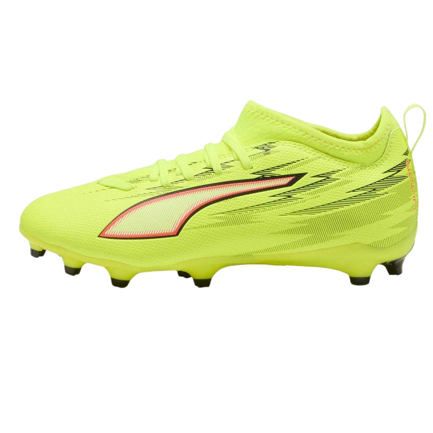 Yellow-Black - Side - Puma Childrens-Kids Ultra 5 Match Firm Ground Football Boots