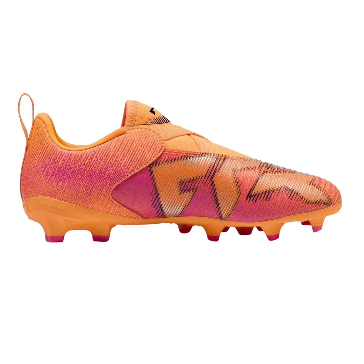 Orange-Black - Front - Puma Childrens-Kids Future 8 Match Firm Ground Football Boots