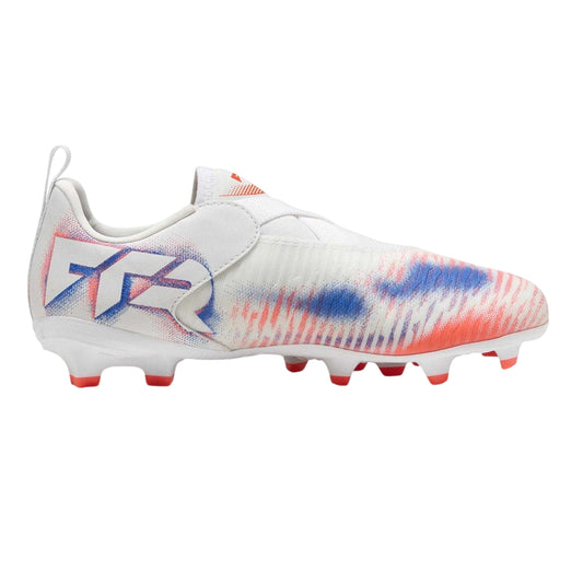 White-Black-Red - Front - Puma Childrens-Kids Future 8 Match Firm Ground Football Boots