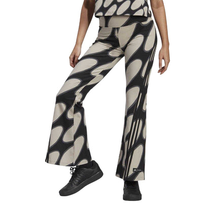 Light Brown-Black-Grey - Side - Adidas Womens-Ladies Marimekko Future Icons Leggings