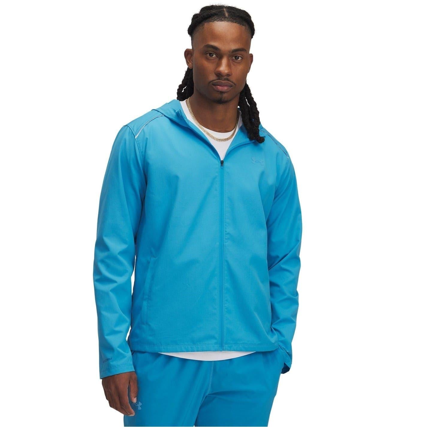 Blue - Front - Under Armour Mens Storm Hooded Jacket