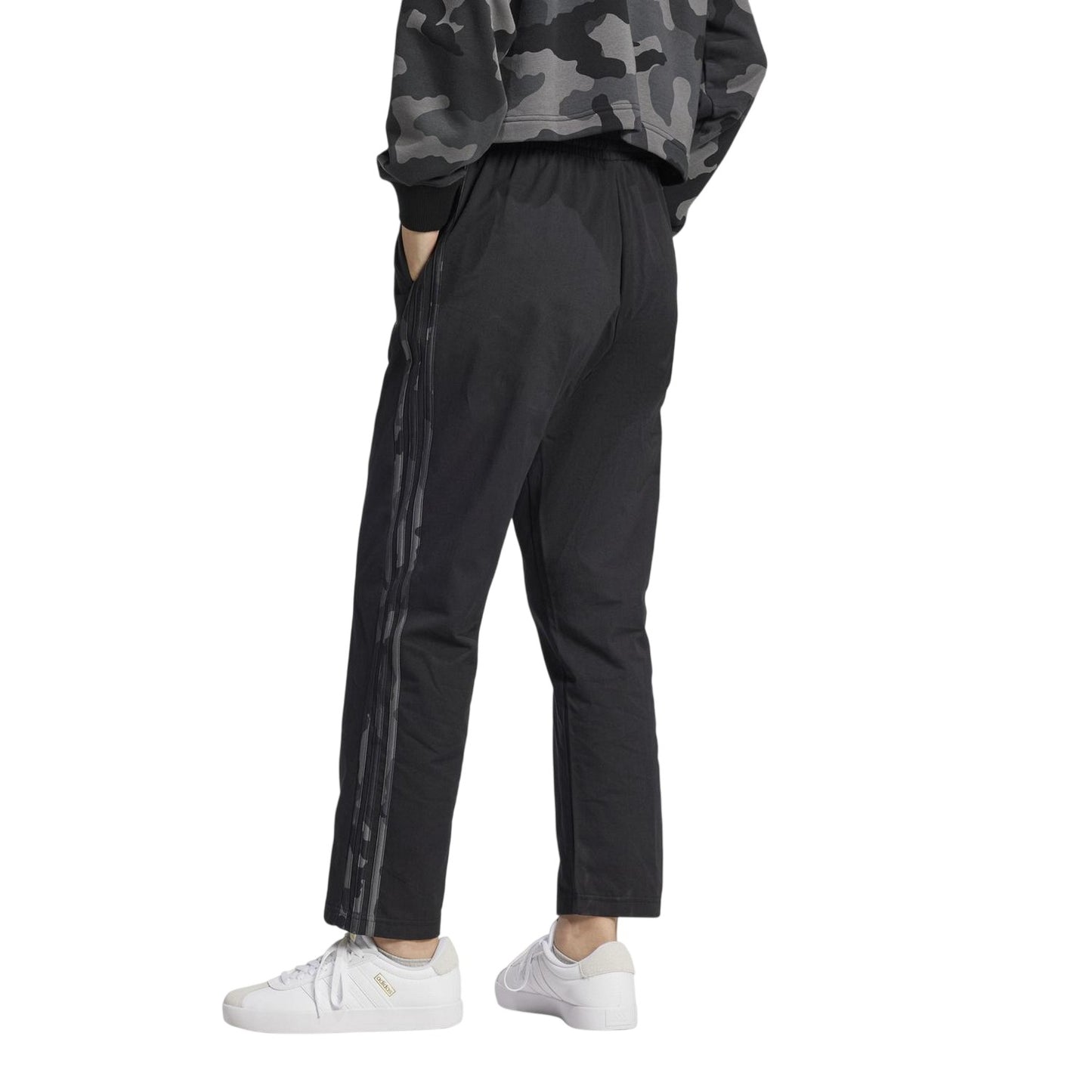 Black - Back - Adidas Womens-Ladies Essentials Striped Camo Trousers