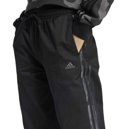 Black - Side - Adidas Womens-Ladies Essentials Striped Camo Trousers