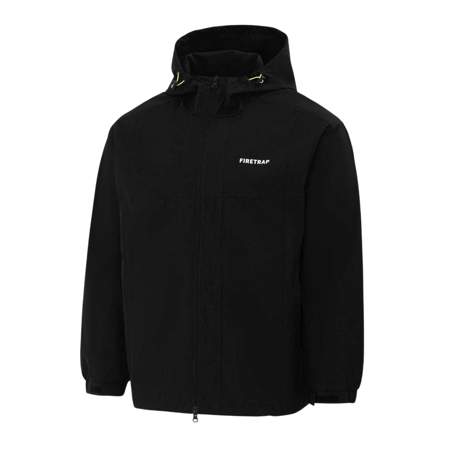 Black - Side - Firetrap Mens Lightweight Hooded Jacket