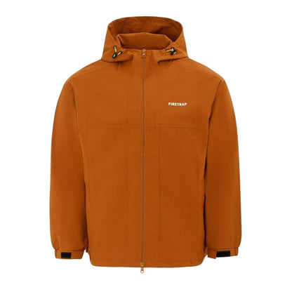 Coffee - Front - Firetrap Mens Lightweight Hooded Jacket
