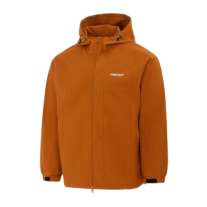 Coffee - Side - Firetrap Mens Lightweight Hooded Jacket