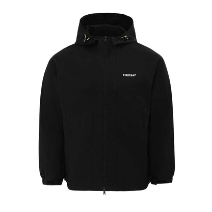 Black - Front - Firetrap Mens Lightweight Hooded Jacket