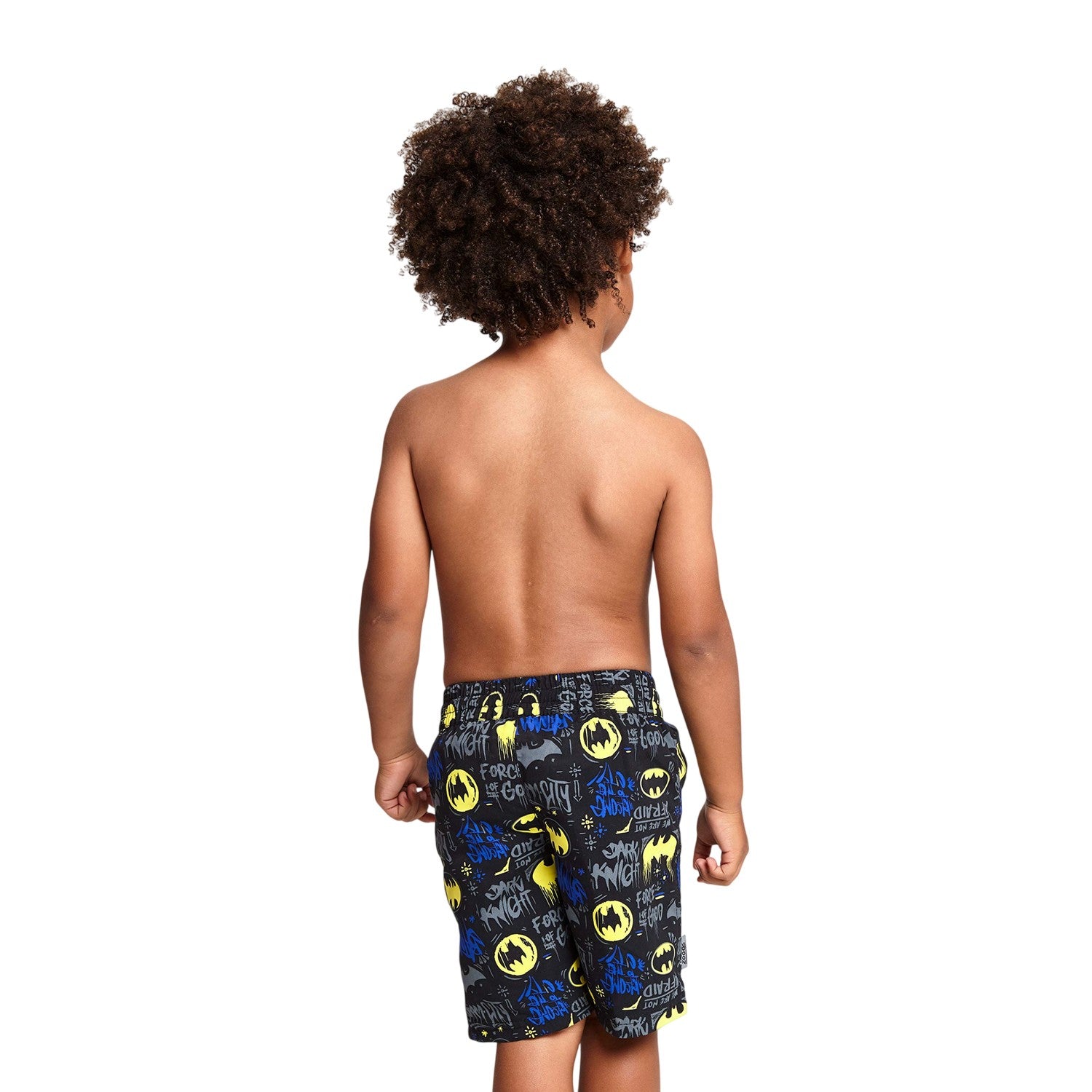 Blue-Black - Side - Batman Baby Boys All-Over Print Swim Shorts