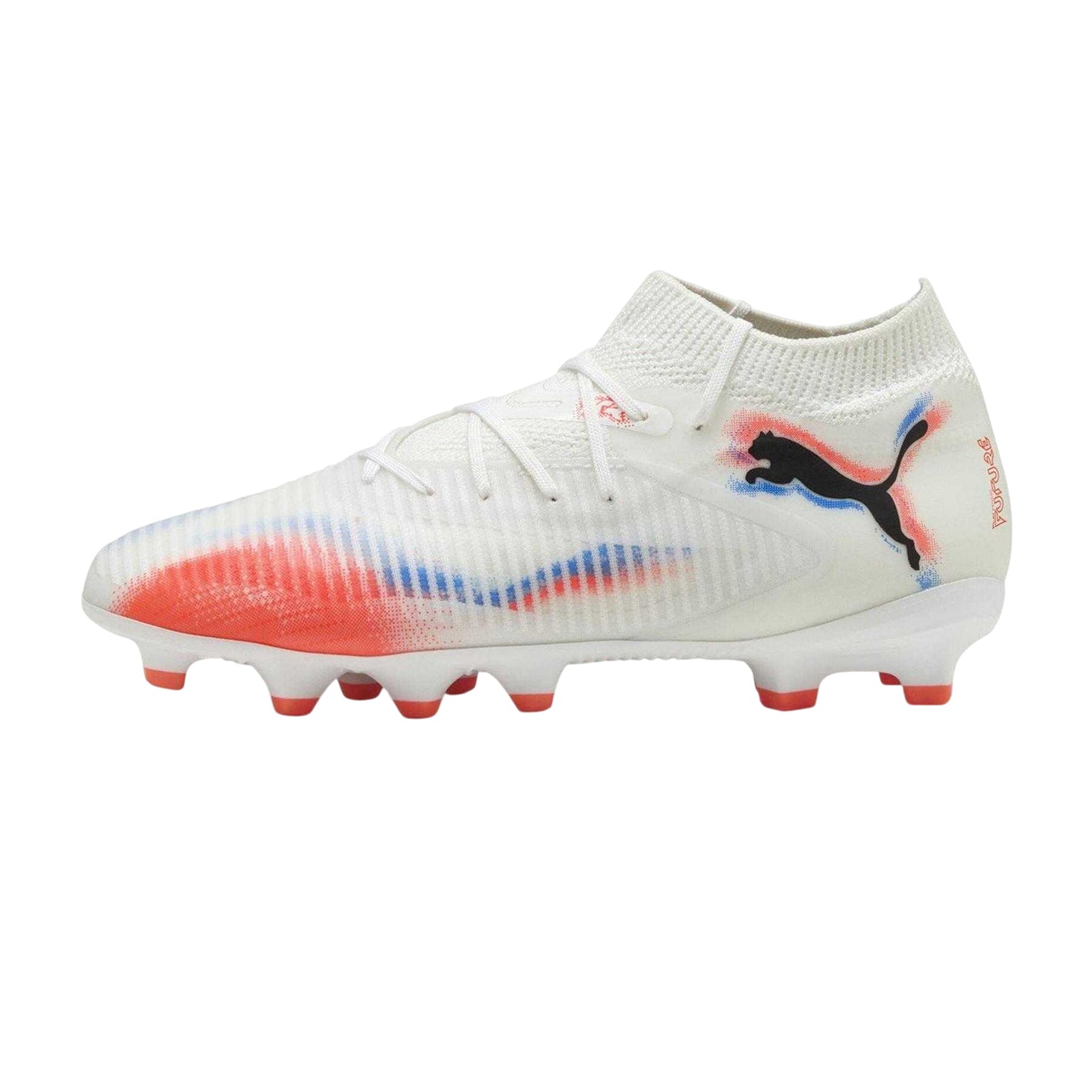 White-Black-Red - Side - Puma Childrens-Kids Future 8 Pro Artificial Ground Football Boots