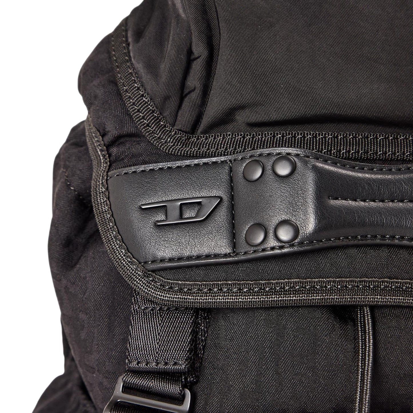 Black - Side - Diesel Monogram Jacquard Rucksack