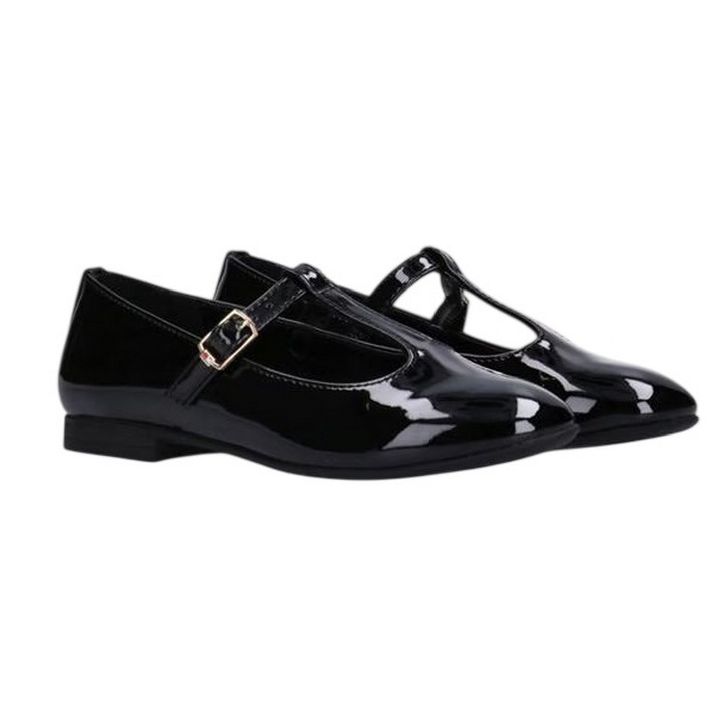 Black - Back - Tommy Hilfiger Girls T-Bar Flat Pumps