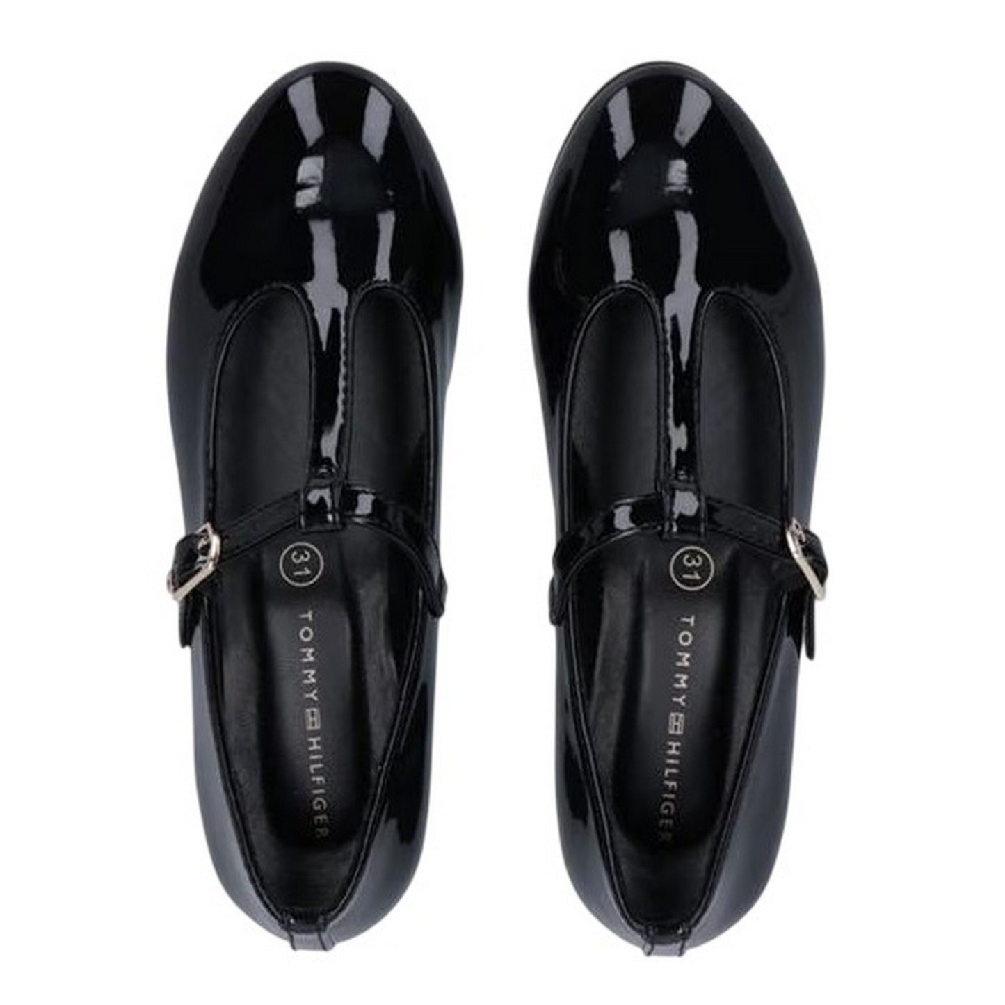Black - Side - Tommy Hilfiger Girls T-Bar Flat Pumps