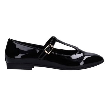Black - Front - Tommy Hilfiger Girls T-Bar Flat Pumps