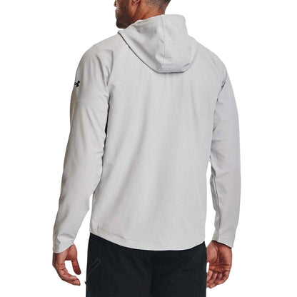 Grey - Back - Under Armour Mens Storm Raglan Hooded Jacket