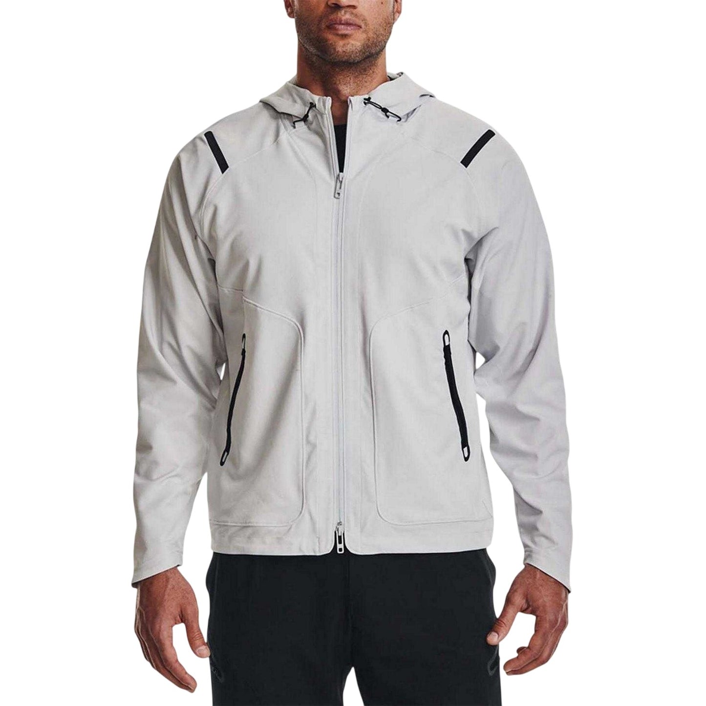 Grey - Front - Under Armour Mens Storm Raglan Hooded Jacket