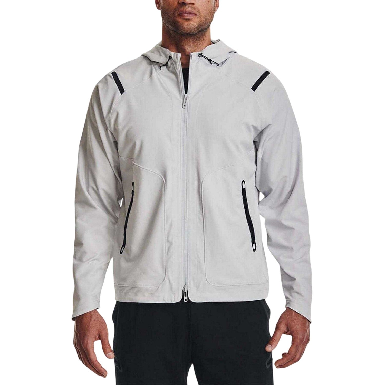 Grey - Front - Under Armour Mens Storm Raglan Hooded Jacket
