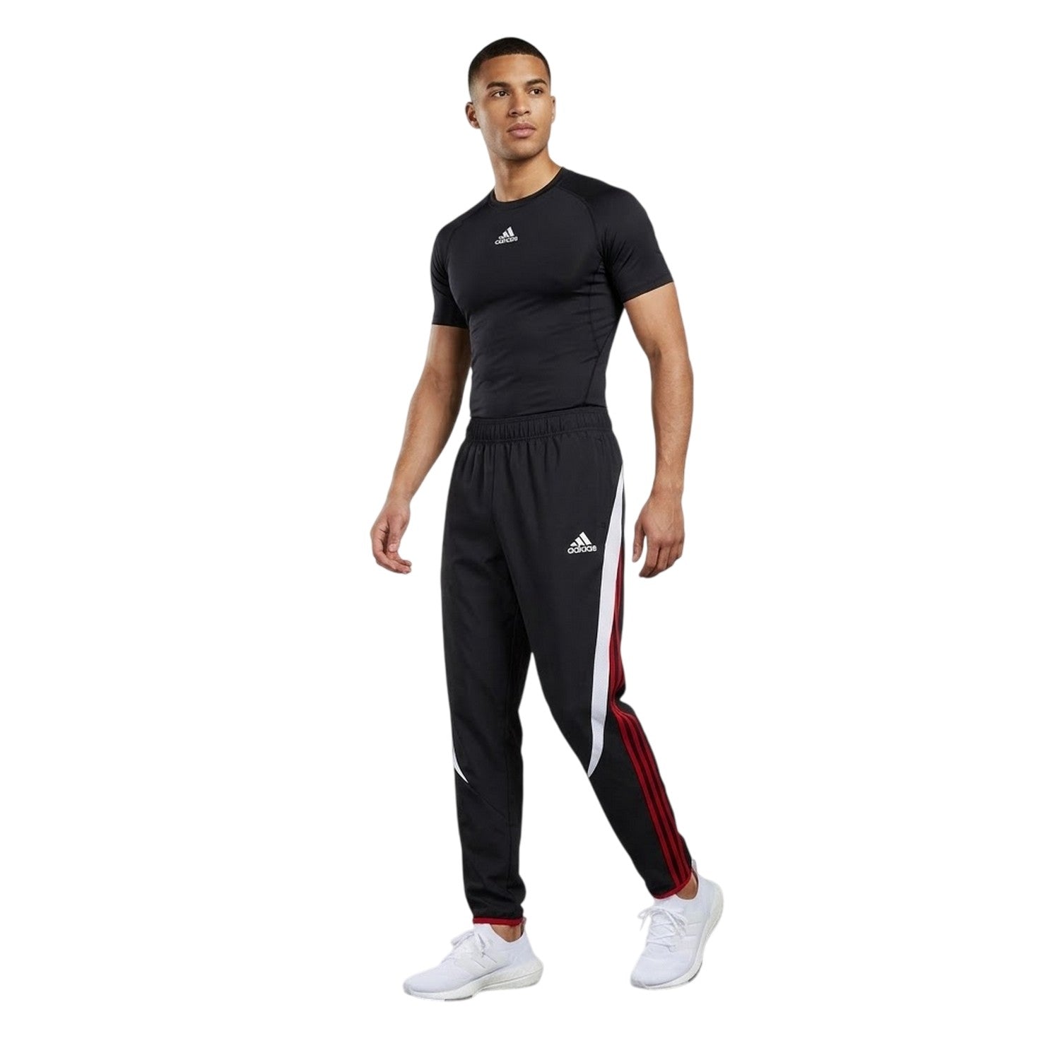 Black - Side - Adidas Mens Manchester United FC Tracksuit Bottoms