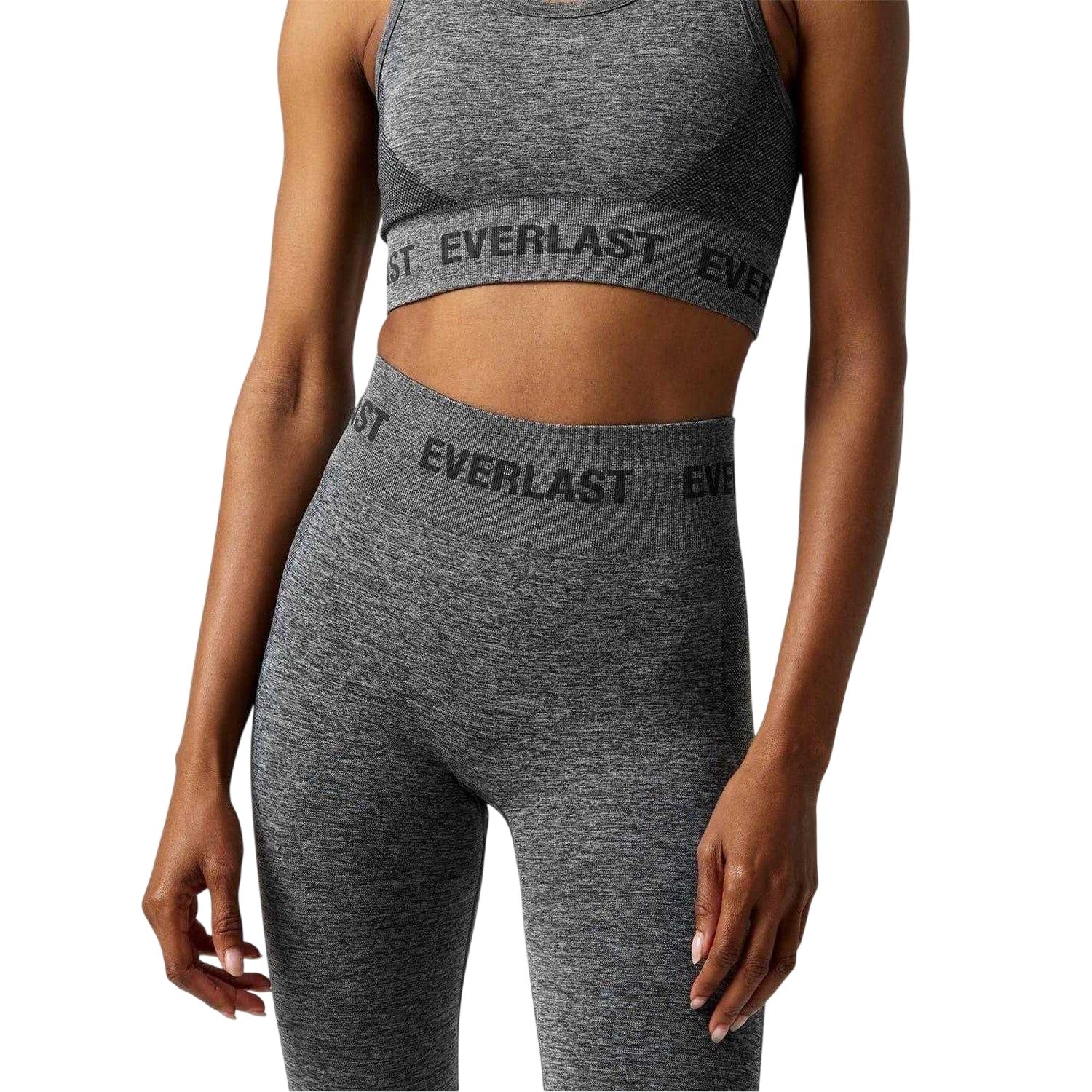 Charcoal Marl - Side - Everlast Womens-Ladies Seamless Leggings