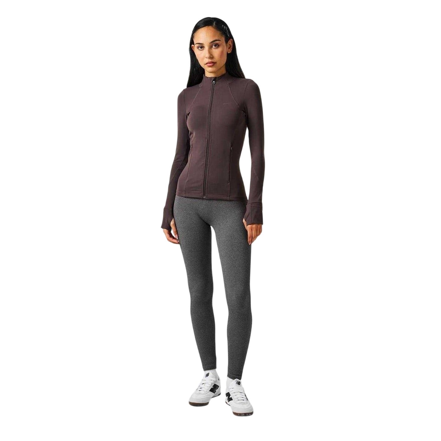 Espresso Marl - Lifestyle - USA Pro Womens-Ladies Ribbed High Waist Leggings