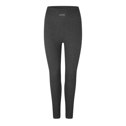 Espresso Marl - Front - USA Pro Womens-Ladies Ribbed High Waist Leggings