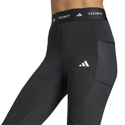 Black - Side - Adidas Womens-Ladies Techfit Shaping Leggings