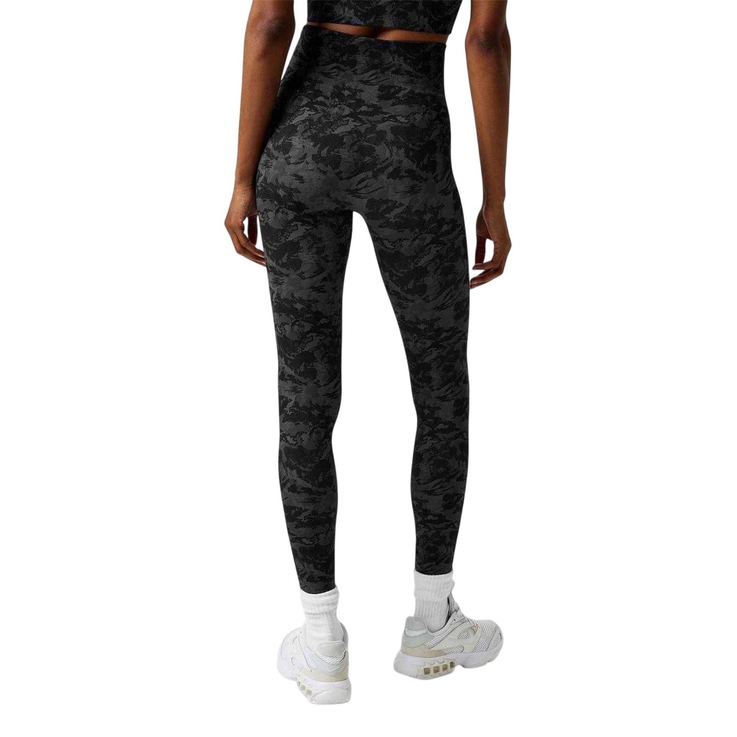 Black Print - Back - Everlast Womens-Ladies Nylon Camouflage High Rise Leggings