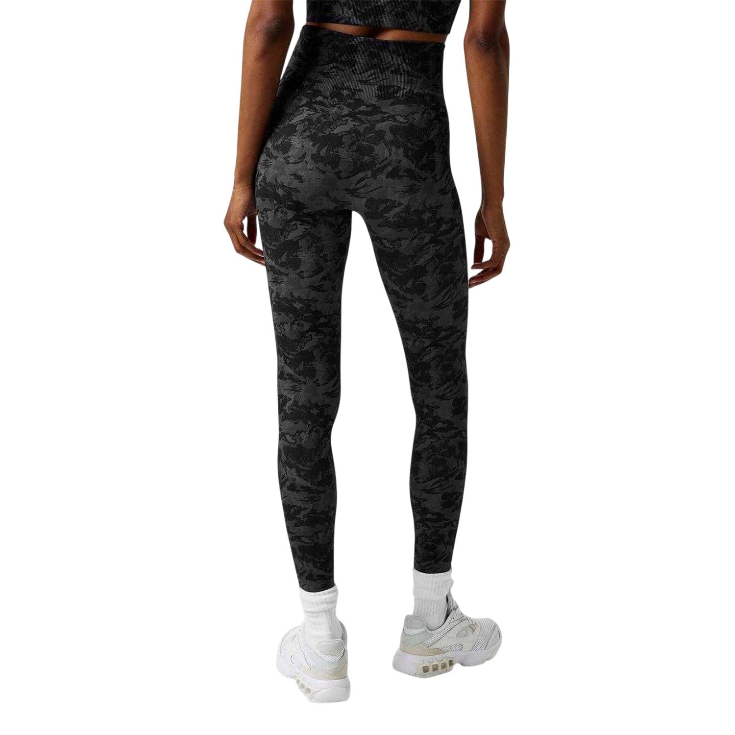 Black Print - Back - Everlast Womens-Ladies Nylon Camouflage High Rise Leggings