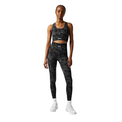 Black Print - Lifestyle - Everlast Womens-Ladies Nylon Camouflage High Rise Leggings