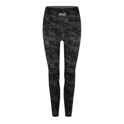 Black Print - Front - Everlast Womens-Ladies Nylon Camouflage High Rise Leggings