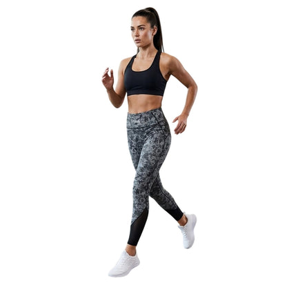 Grey - Side - Everlast Womens-Ladies Camouflage Leggings