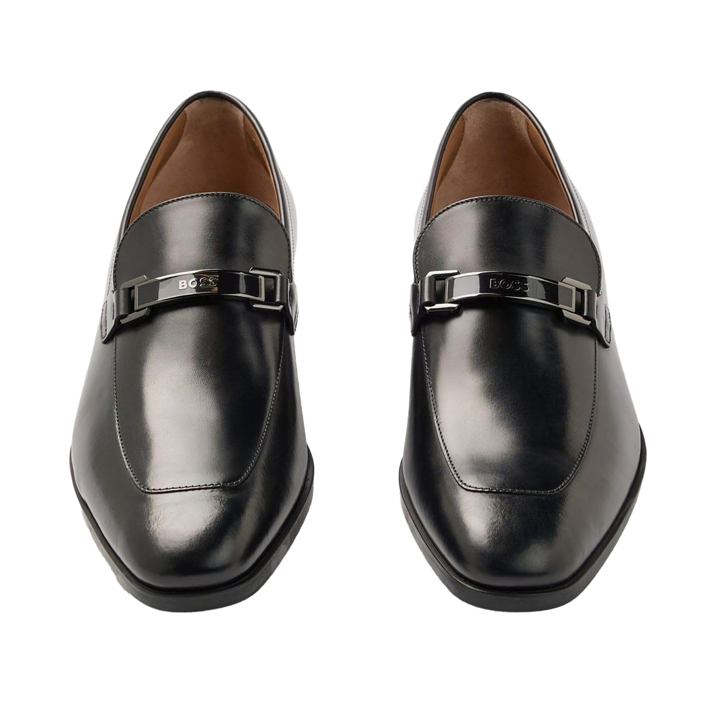 Black - Front - Boss Mens Kensington Leather Loafers