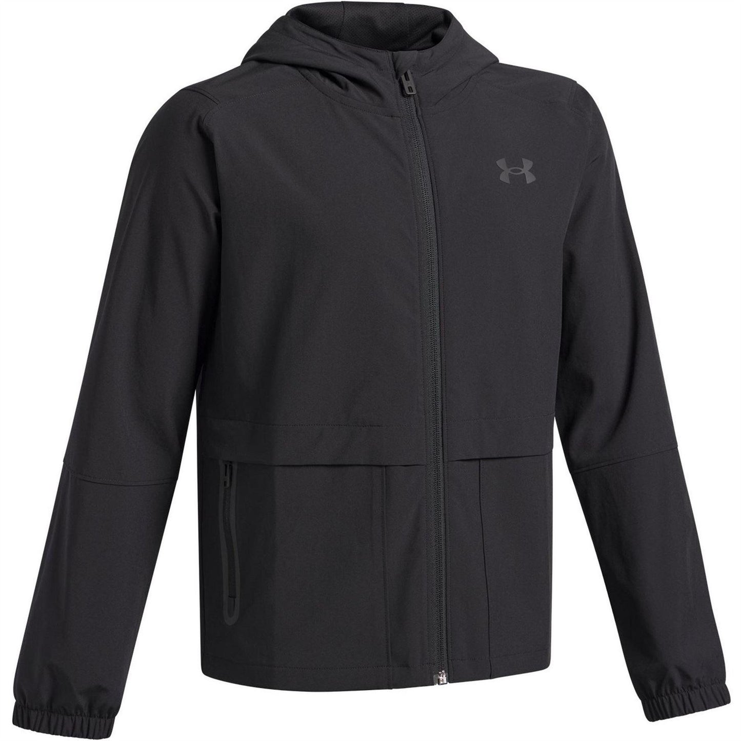Black - Side - Under Armour Childrens-Kids Unstoppable Hooded Jacket