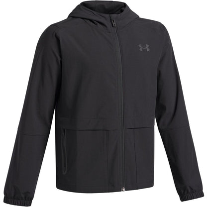Black - Side - Under Armour Childrens-Kids Unstoppable Hooded Jacket