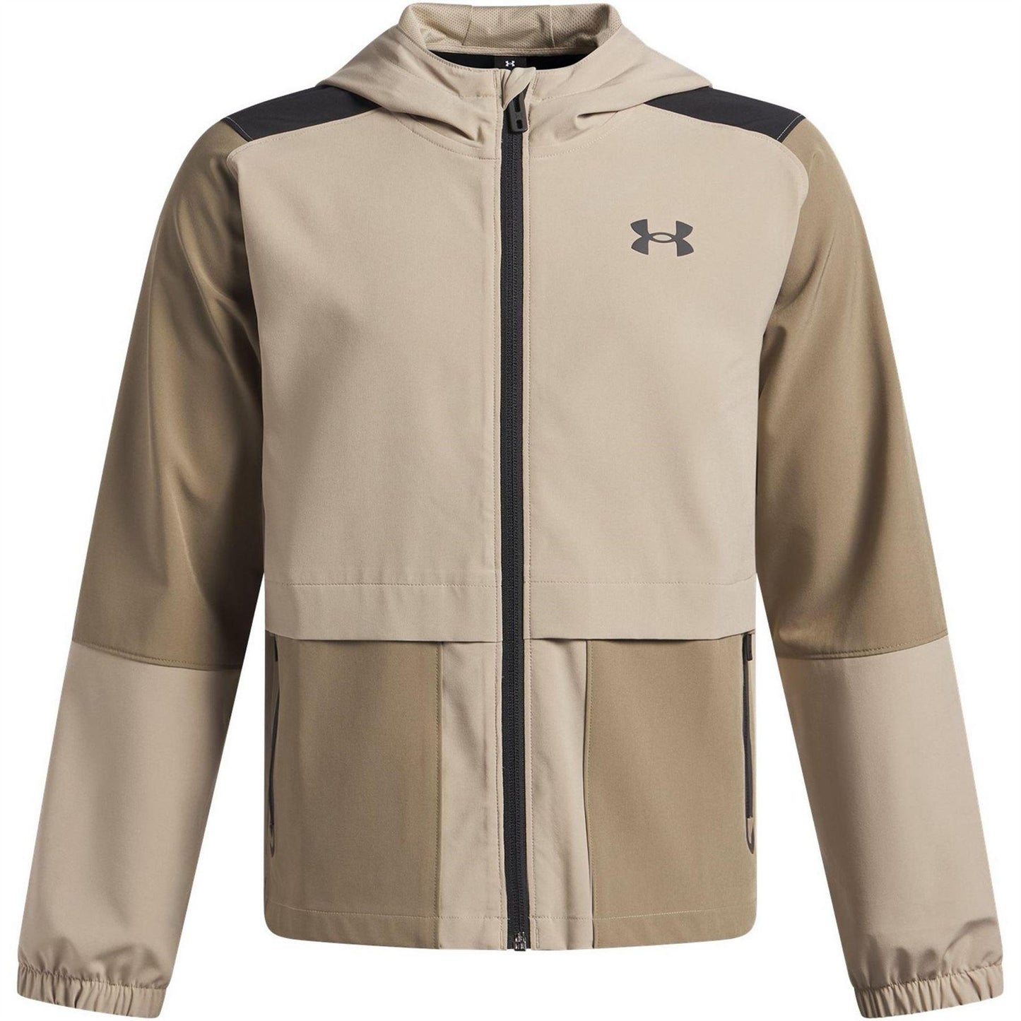 Khaki - Front - Under Armour Childrens-Kids Unstoppable Hooded Jacket