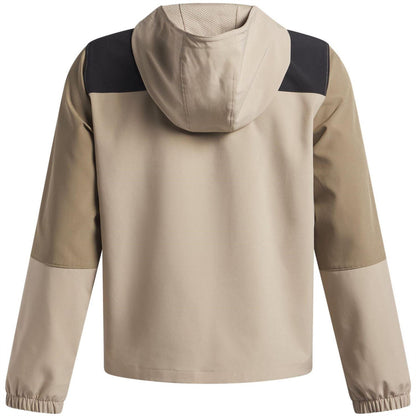 Khaki - Back - Under Armour Childrens-Kids Unstoppable Hooded Jacket