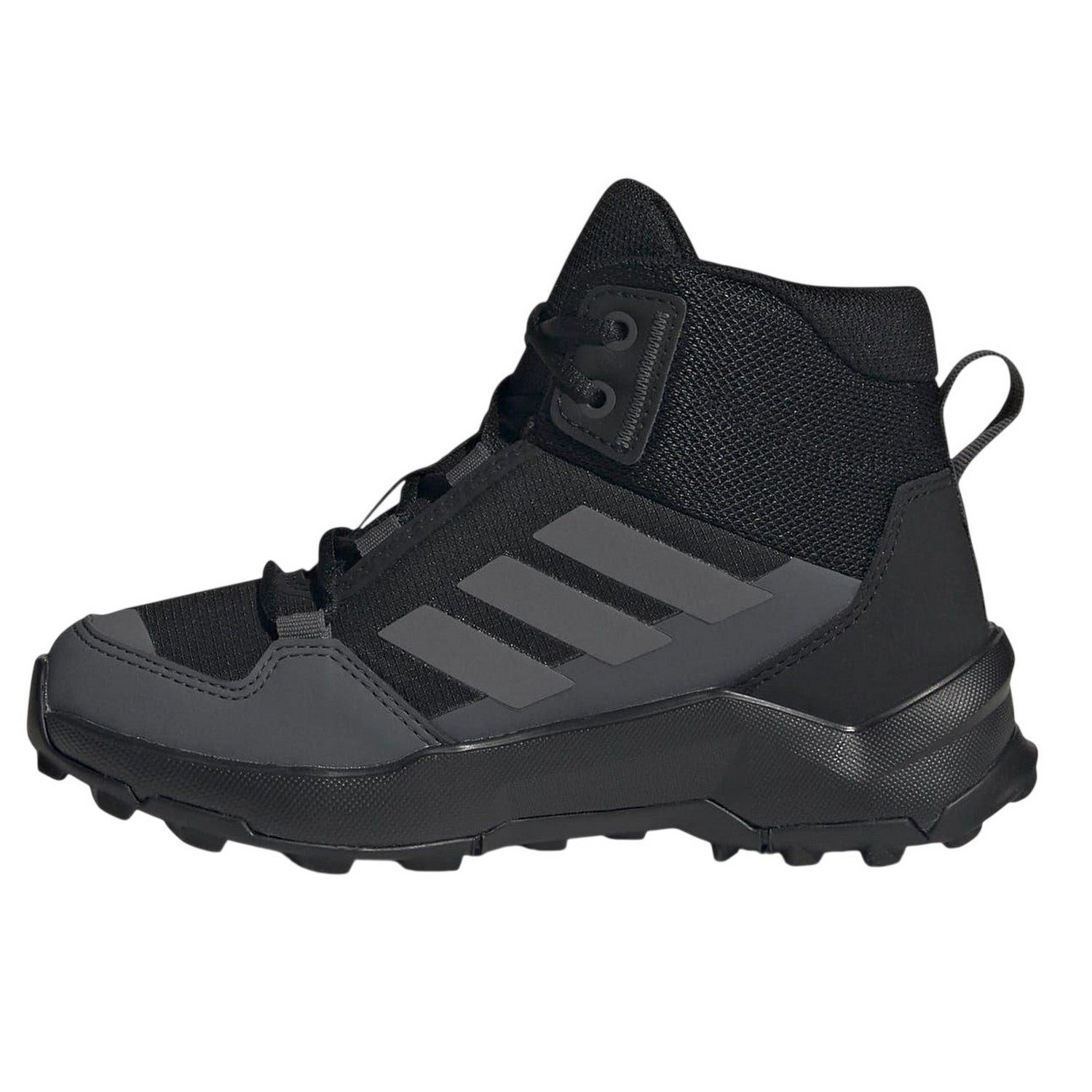 Black - Side - Adidas Childrens-Kids Terrex AX4R Waterproof Hiking Shoes