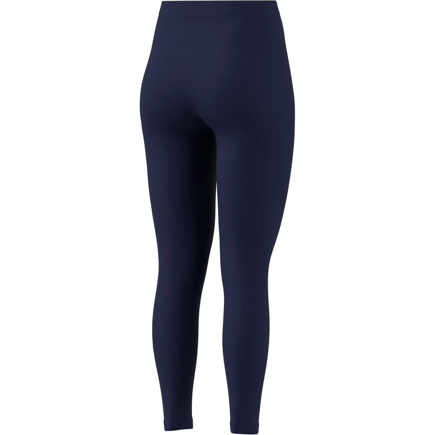 Navy-White - Back - Adidas Womens-Ladies Essentials Linear Leggings