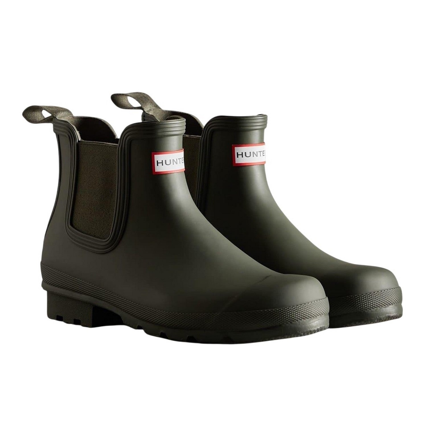 Dark Olive - Side - Hunter Womens-Ladies Original Rain Boots