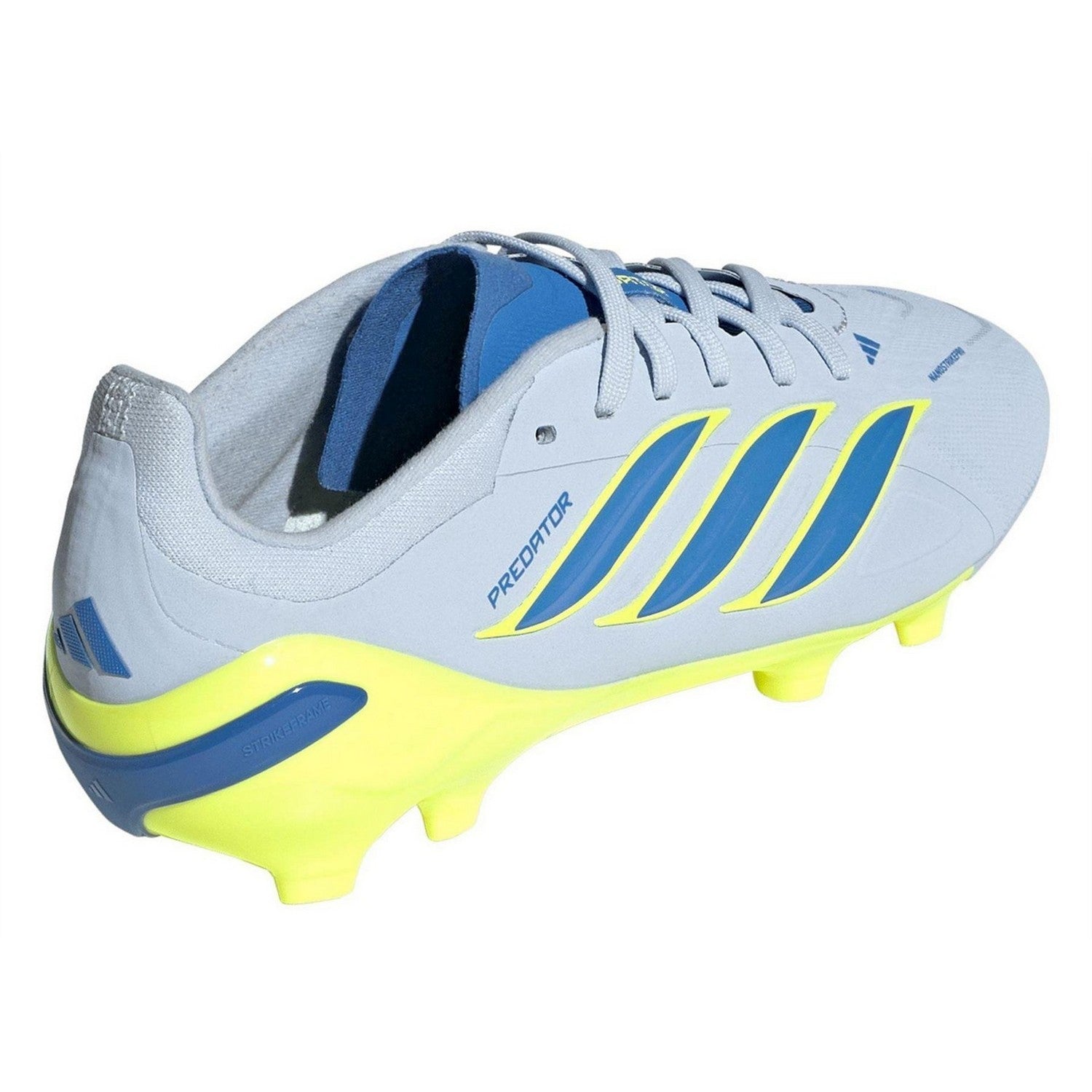 Blue-Yellow - Back - Adidas Childrens-Kids Predator Elite Snug Fit Flat Firm Ground Football Boots
