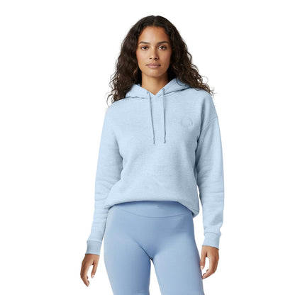 Blue - Side - USA Pro Womens-Ladies Logo Marl Classic Drawstring Hoodie