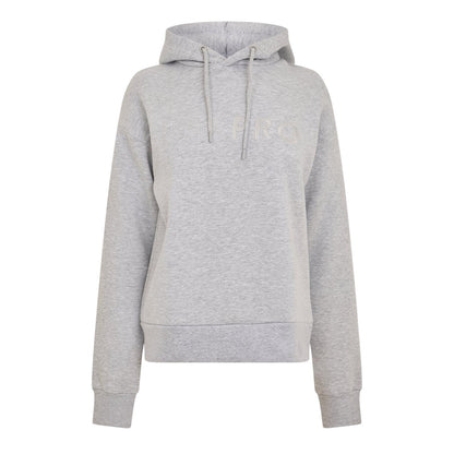 Grey Marl - Front - USA Pro Womens-Ladies Logo Marl Classic Drawstring Hoodie
