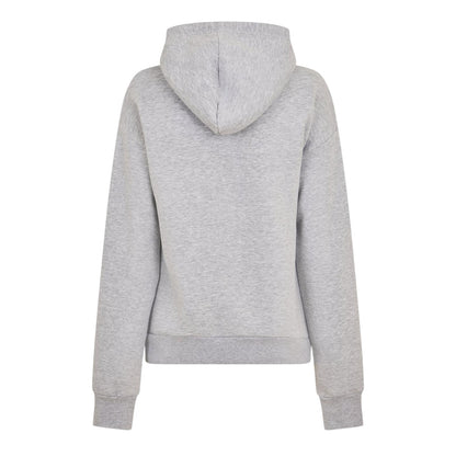 Grey Marl - Back - USA Pro Womens-Ladies Logo Marl Classic Drawstring Hoodie