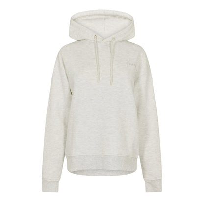 Ice Grey - Front - USA Pro Womens-Ladies Logo Marl Classic Drawstring Hoodie