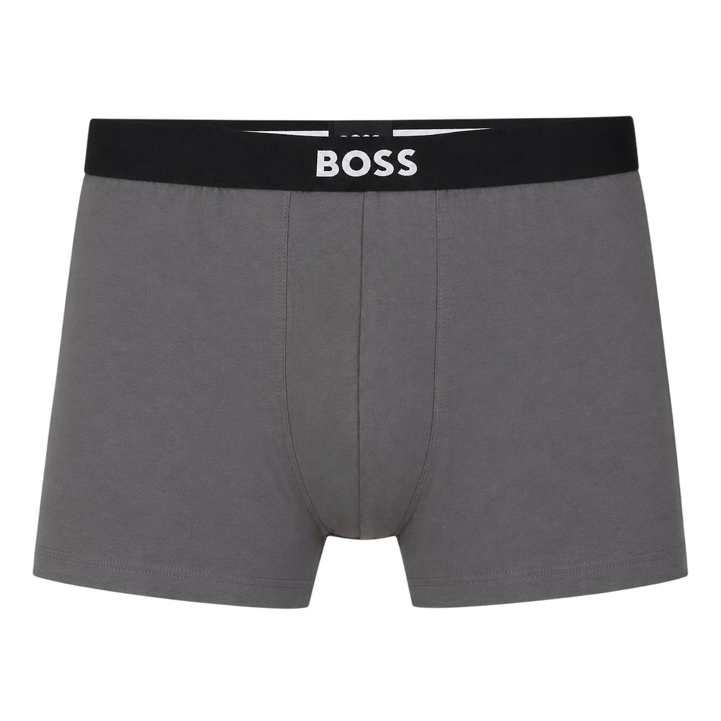Grey-Blue-Black - Side - Boss Mens Polycotton Boxer Briefs (Pack of 3)