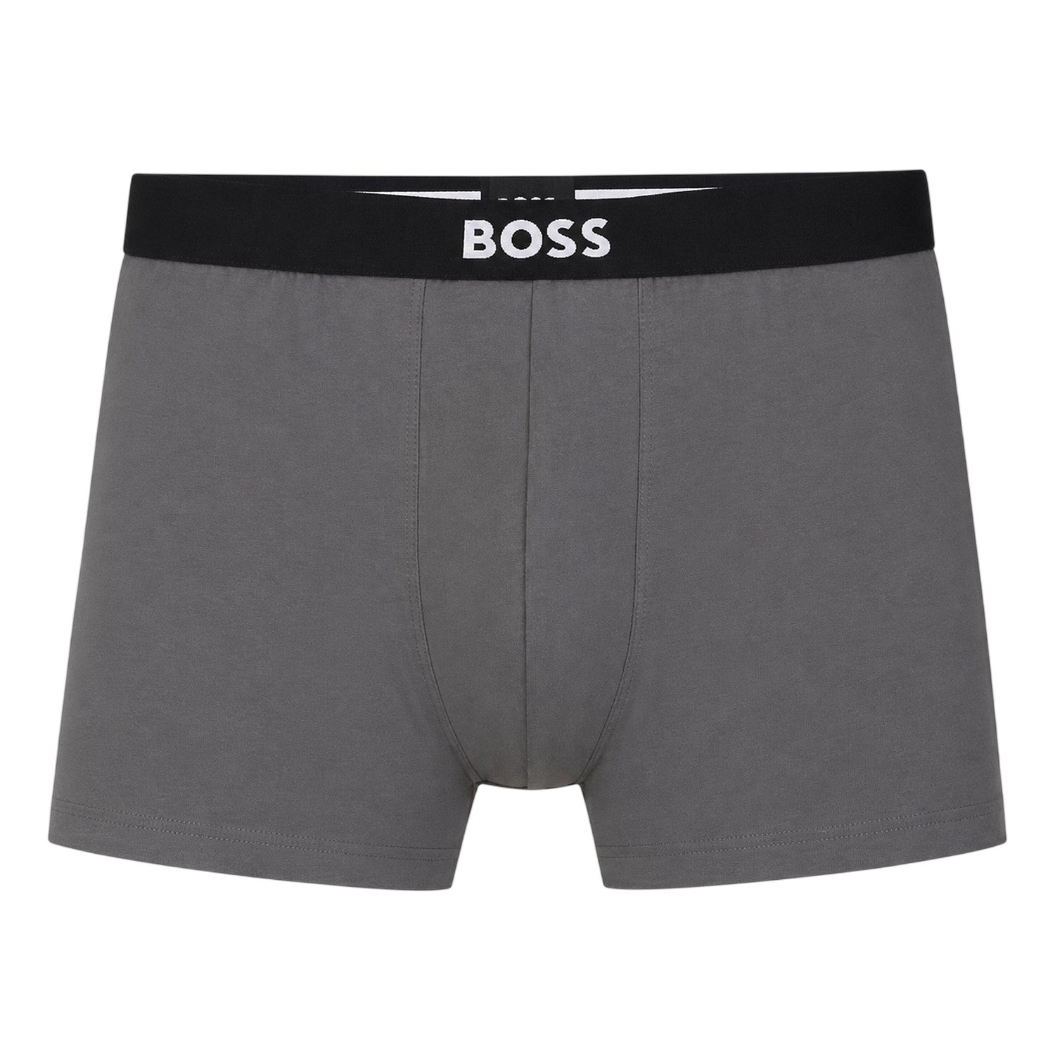 Grey-Blue-Black - Side - Boss Mens Polycotton Boxer Briefs (Pack of 3)