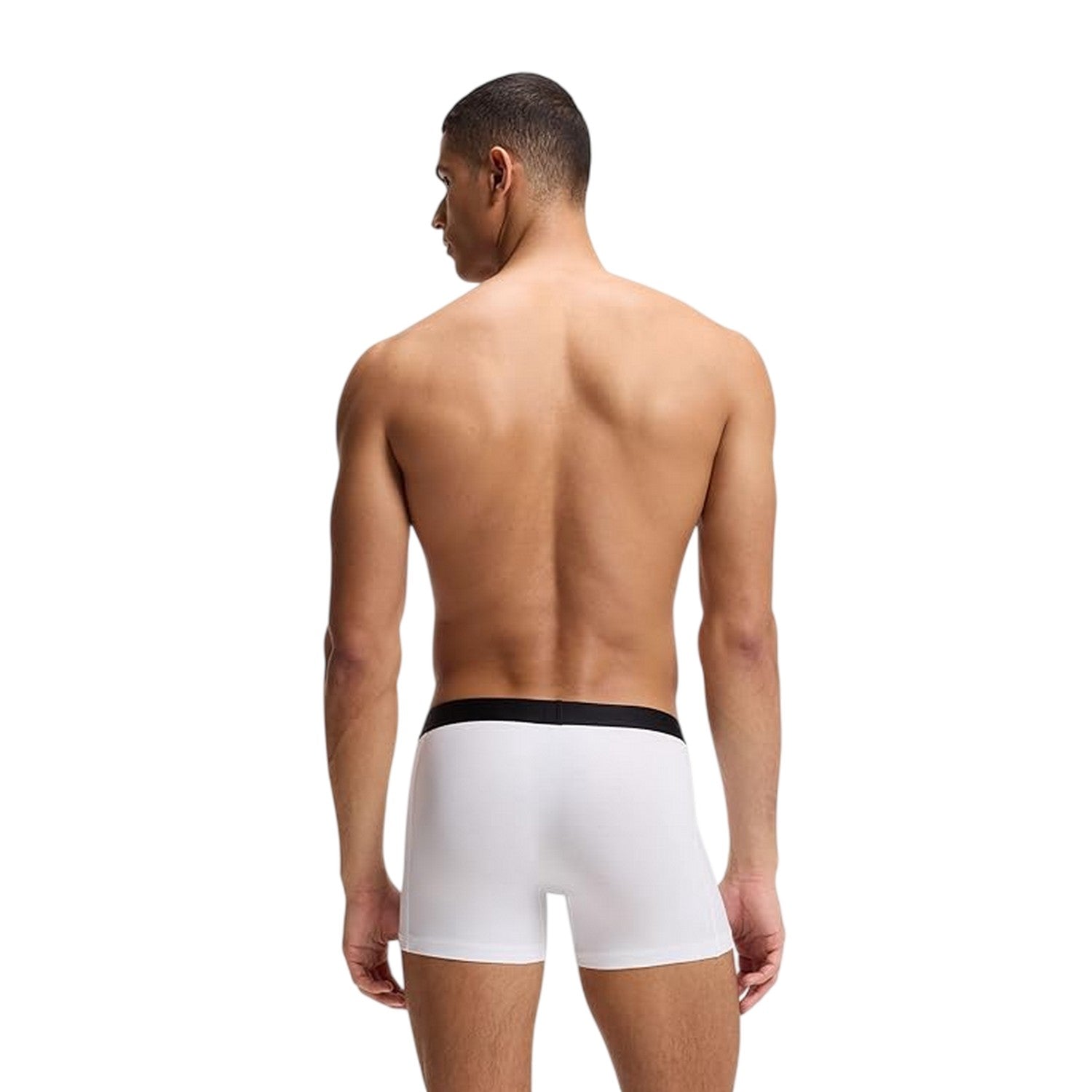White - Back - Boss Mens Polycotton Boxer Briefs (Pack of 3)