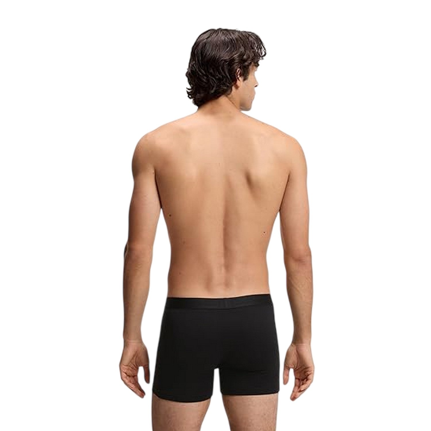 Black - Back - Boss Mens Polycotton Boxer Briefs (Pack of 3)
